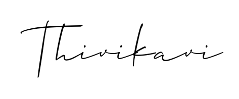 Create an unforgettable impression when signing with Thivikavi name styled in Allison_Script typography. 100% free online generator. Thivikavi signature style 2 images and pictures png