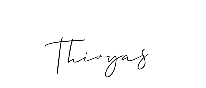 How to make Thivyas signature? Allison_Script is a professional autograph style. Create handwritten signature for Thivyas name. Thivyas signature style 2 images and pictures png