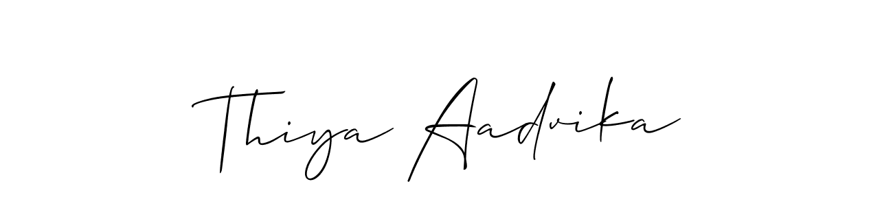 if you are searching for the best signature style for your name Thiya Aadvika. so please give up your signature search. here we have designed multiple signature styles  using Allison_Script. Thiya Aadvika signature style 2 images and pictures png