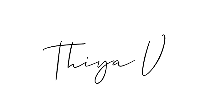 Also we have Thiya V name is the best signature style. Create professional handwritten signature collection using Allison_Script autograph style. Thiya V signature style 2 images and pictures png