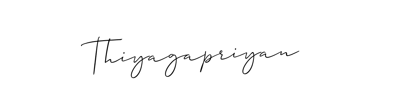 Similarly Allison_Script is the best handwritten signature design. Signature creator online .You can use it as an online autograph creator for name Thiyagapriyan. Thiyagapriyan signature style 2 images and pictures png
