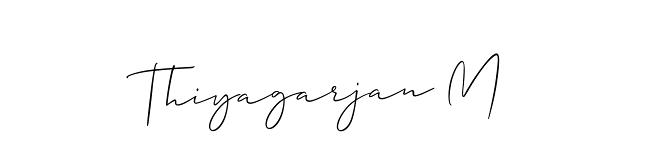 Design your own signature with our free online signature maker. With this signature software, you can create a handwritten (Allison_Script) signature for name Thiyagarjan M. Thiyagarjan M signature style 2 images and pictures png