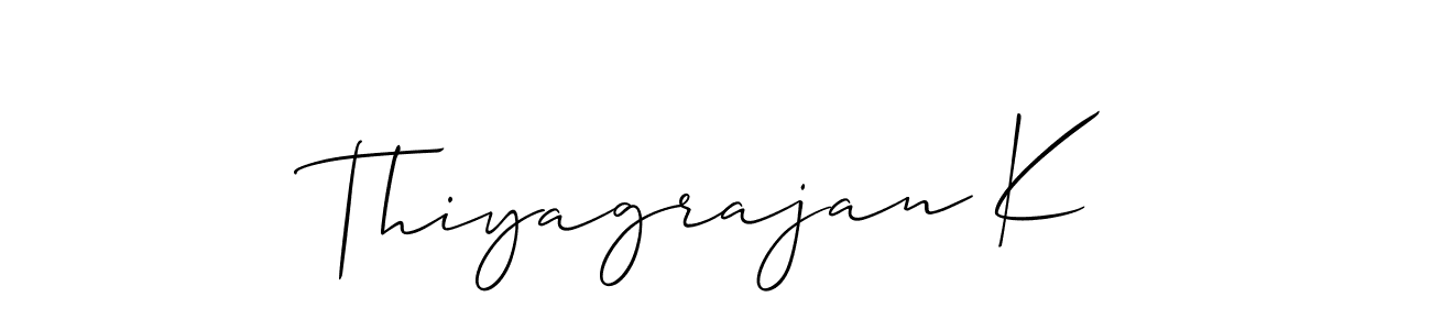 Similarly Allison_Script is the best handwritten signature design. Signature creator online .You can use it as an online autograph creator for name Thiyagrajan K. Thiyagrajan K signature style 2 images and pictures png