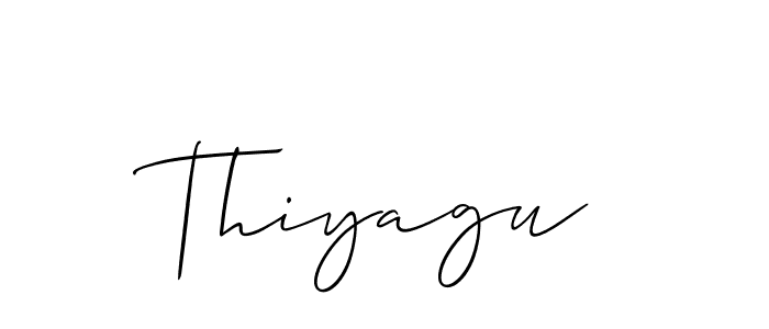 How to make Thiyagu signature? Allison_Script is a professional autograph style. Create handwritten signature for Thiyagu name. Thiyagu signature style 2 images and pictures png