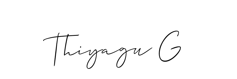 The best way (Allison_Script) to make a short signature is to pick only two or three words in your name. The name Thiyagu G include a total of six letters. For converting this name. Thiyagu G signature style 2 images and pictures png
