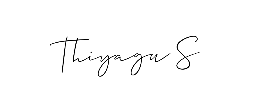 Create a beautiful signature design for name Thiyagu S. With this signature (Allison_Script) fonts, you can make a handwritten signature for free. Thiyagu S signature style 2 images and pictures png