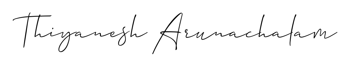 Style your name Thiyanesh Arunachalam with confidence using Allison_Script signature design. Simple, elegant, and ready for immediate document use. Thiyanesh Arunachalam signature style 2 images and pictures png