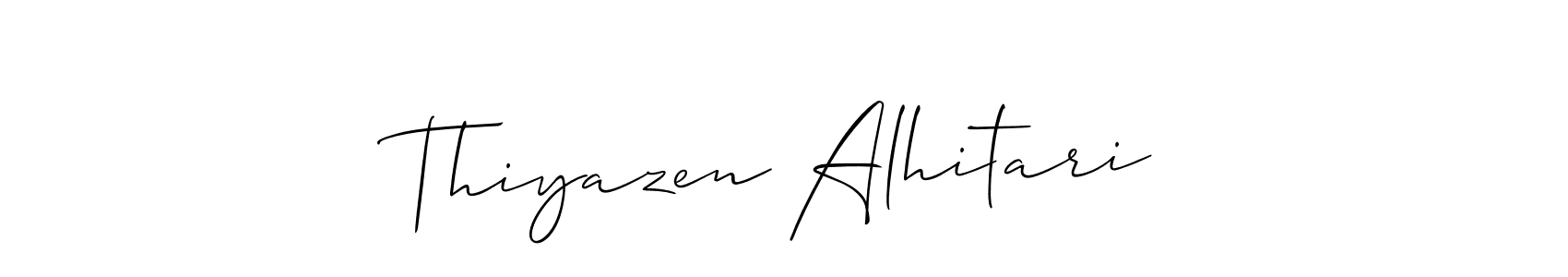 Thiyazen Alhitari stylish signature style. Best Handwritten Sign (Allison_Script) for my name. Handwritten Signature Collection Ideas for my name Thiyazen Alhitari. Thiyazen Alhitari signature style 2 images and pictures png