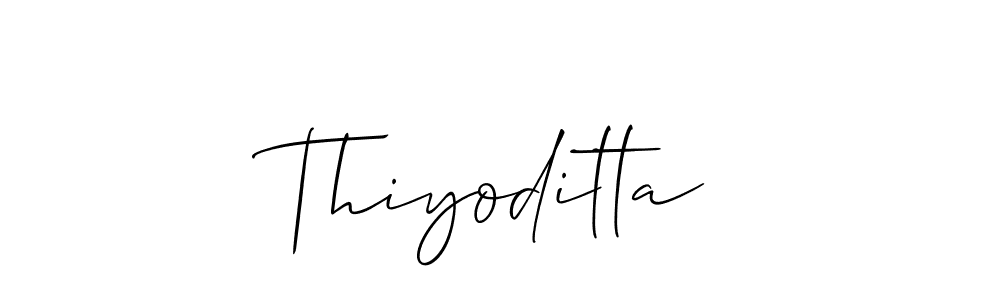 Also You can easily find your signature by using the search form. We will create Thiyoditta name handwritten signature images for you free of cost using Allison_Script sign style. Thiyoditta signature style 2 images and pictures png