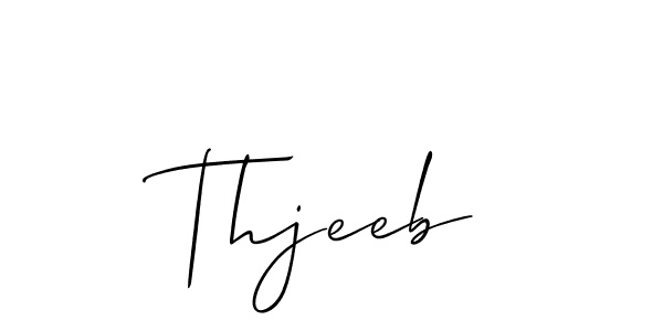 Design your own signature with our free online signature maker. With this signature software, you can create a handwritten (Allison_Script) signature for name Thjeeb. Thjeeb signature style 2 images and pictures png