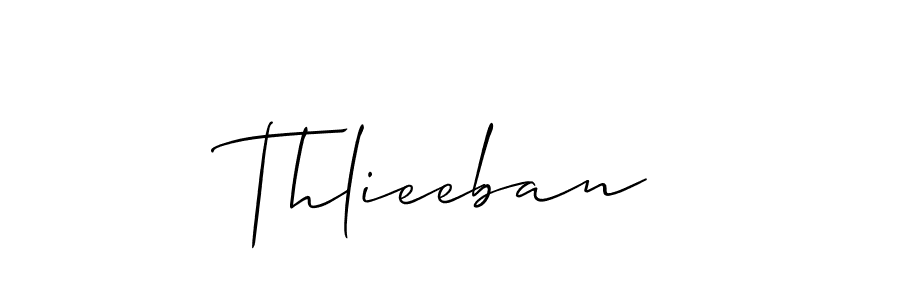 You should practise on your own different ways (Allison_Script) to write your name (Thlieeban) in signature. don't let someone else do it for you. Thlieeban signature style 2 images and pictures png