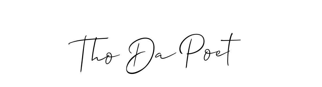 This is the best signature style for the Tho Da Poet name. Also you like these signature font (Allison_Script). Mix name signature. Tho Da Poet signature style 2 images and pictures png