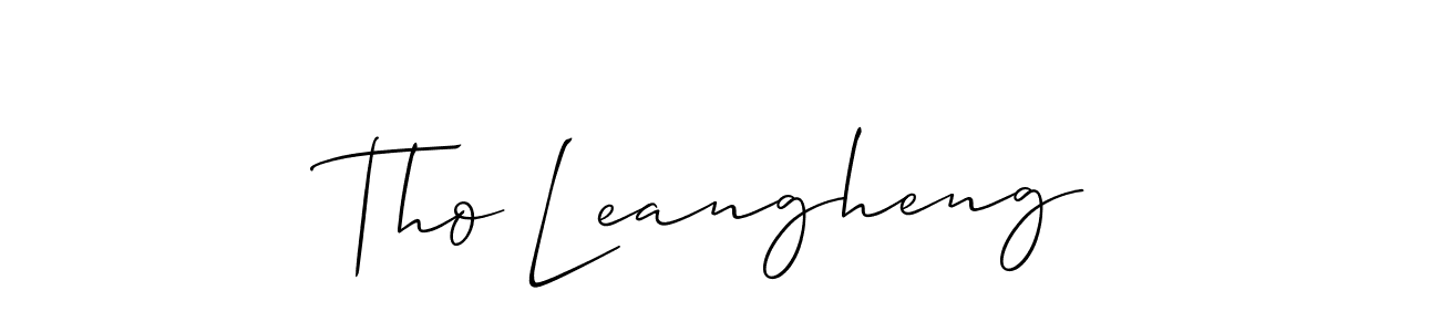 How to make Tho Leangheng signature? Allison_Script is a professional autograph style. Create handwritten signature for Tho Leangheng name. Tho Leangheng signature style 2 images and pictures png