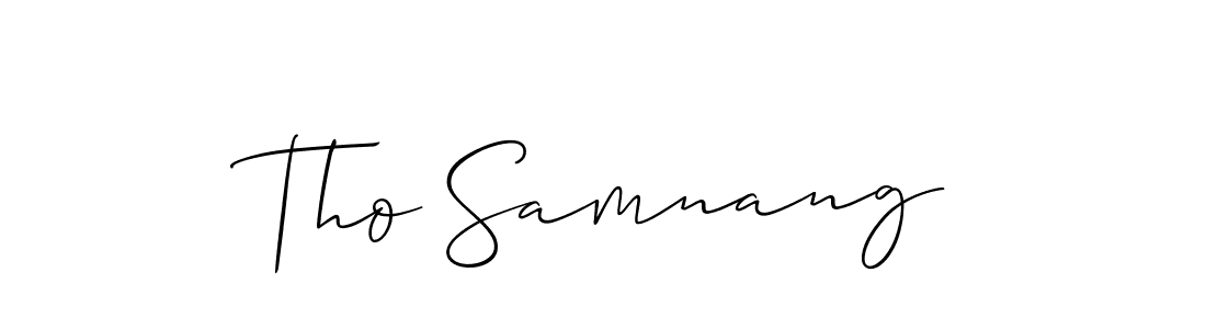 Also You can easily find your signature by using the search form. We will create Tho Samnang name handwritten signature images for you free of cost using Allison_Script sign style. Tho Samnang signature style 2 images and pictures png