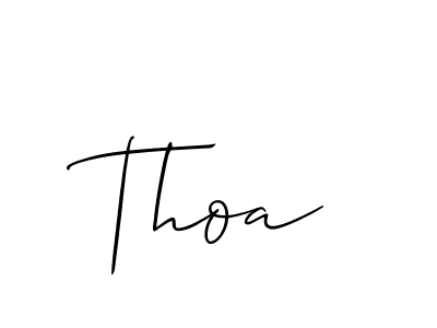 Allison_Script is a professional signature style that is perfect for those who want to add a touch of class to their signature. It is also a great choice for those who want to make their signature more unique. Get Thoa name to fancy signature for free. Thoa signature style 2 images and pictures png