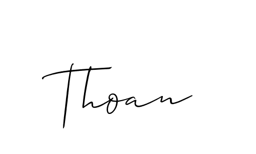 Thoan stylish signature style. Best Handwritten Sign (Allison_Script) for my name. Handwritten Signature Collection Ideas for my name Thoan. Thoan signature style 2 images and pictures png