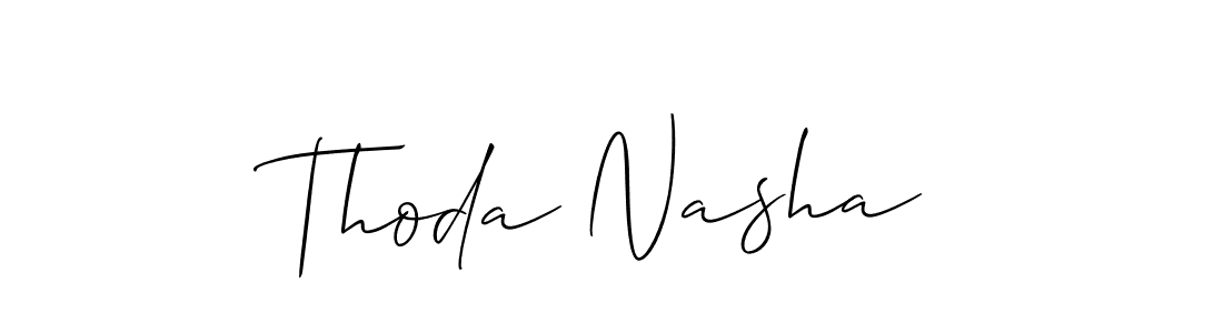 Use a signature maker to create a handwritten signature online. With this signature software, you can design (Allison_Script) your own signature for name Thoda Nasha. Thoda Nasha signature style 2 images and pictures png