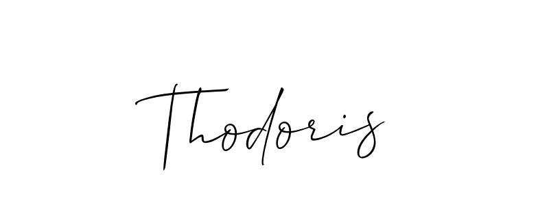 The best way (Allison_Script) to make a short signature is to pick only two or three words in your name. The name Thodoris include a total of six letters. For converting this name. Thodoris signature style 2 images and pictures png