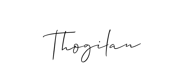 Make a short Thogilan signature style. Manage your documents anywhere anytime using Allison_Script. Create and add eSignatures, submit forms, share and send files easily. Thogilan signature style 2 images and pictures png