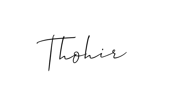 Allison_Script is a professional signature style that is perfect for those who want to add a touch of class to their signature. It is also a great choice for those who want to make their signature more unique. Get Thohir name to fancy signature for free. Thohir signature style 2 images and pictures png