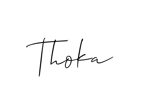 How to make Thoka signature? Allison_Script is a professional autograph style. Create handwritten signature for Thoka name. Thoka signature style 2 images and pictures png