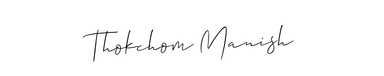 Also we have Thokchom Manish name is the best signature style. Create professional handwritten signature collection using Allison_Script autograph style. Thokchom Manish signature style 2 images and pictures png