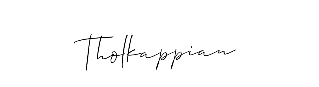 How to make Tholkappian signature? Allison_Script is a professional autograph style. Create handwritten signature for Tholkappian name. Tholkappian signature style 2 images and pictures png
