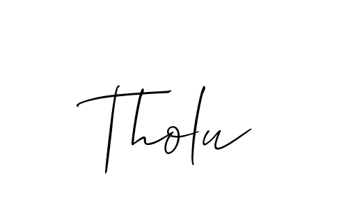 How to make Tholu signature? Allison_Script is a professional autograph style. Create handwritten signature for Tholu name. Tholu signature style 2 images and pictures png