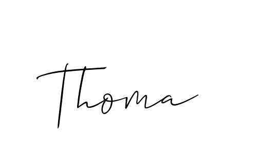 Make a beautiful signature design for name Thoma. With this signature (Allison_Script) style, you can create a handwritten signature for free. Thoma signature style 2 images and pictures png