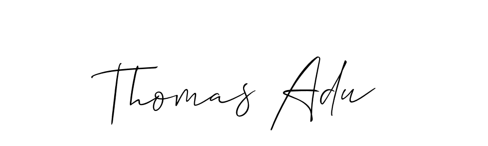 Make a beautiful signature design for name Thomas Adu. With this signature (Allison_Script) style, you can create a handwritten signature for free. Thomas Adu signature style 2 images and pictures png