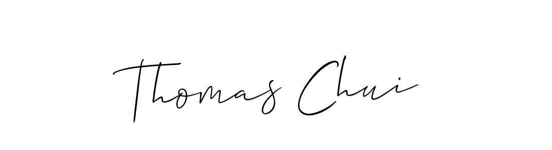 The best way (Allison_Script) to make a short signature is to pick only two or three words in your name. The name Thomas Chui include a total of six letters. For converting this name. Thomas Chui signature style 2 images and pictures png