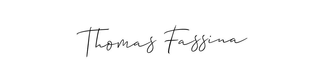 Use a signature maker to create a handwritten signature online. With this signature software, you can design (Allison_Script) your own signature for name Thomas Fassina. Thomas Fassina signature style 2 images and pictures png