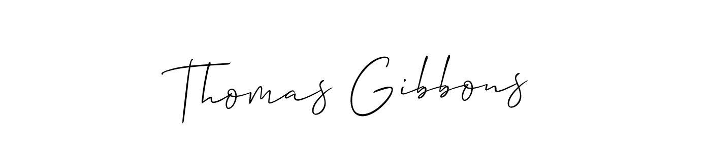 Make a beautiful signature design for name Thomas Gibbons. With this signature (Allison_Script) style, you can create a handwritten signature for free. Thomas Gibbons signature style 2 images and pictures png