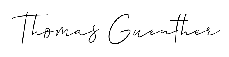 Create a personalized artistic stamp with Thomas Guenther in Allison_Script font. Perfect for visual artists, designers, and influencers. Thomas Guenther signature style 2 images and pictures png