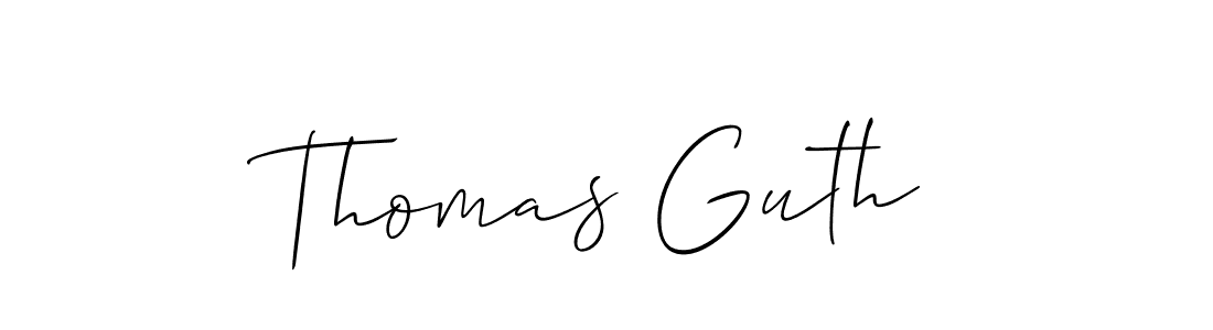 How to make Thomas Guth name signature. Use Allison_Script style for creating short signs online. This is the latest handwritten sign. Thomas Guth signature style 2 images and pictures png