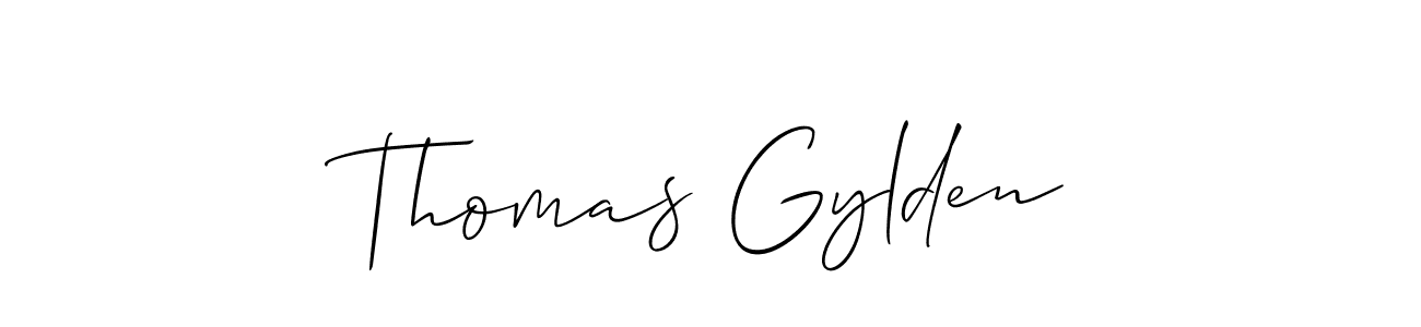 Allison_Script is a professional signature style that is perfect for those who want to add a touch of class to their signature. It is also a great choice for those who want to make their signature more unique. Get Thomas Gylden name to fancy signature for free. Thomas Gylden signature style 2 images and pictures png