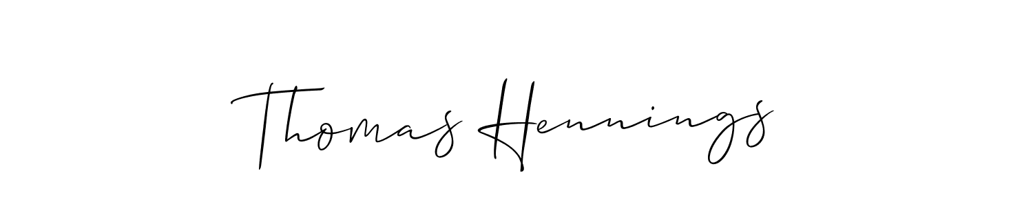 Make a short Thomas Hennings signature style. Manage your documents anywhere anytime using Allison_Script. Create and add eSignatures, submit forms, share and send files easily. Thomas Hennings signature style 2 images and pictures png