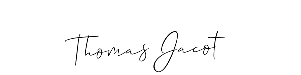 You should practise on your own different ways (Allison_Script) to write your name (Thomas Jacot) in signature. don't let someone else do it for you. Thomas Jacot signature style 2 images and pictures png