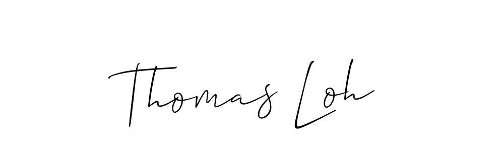 The best way (Allison_Script) to make a short signature is to pick only two or three words in your name. The name Thomas Loh include a total of six letters. For converting this name. Thomas Loh signature style 2 images and pictures png