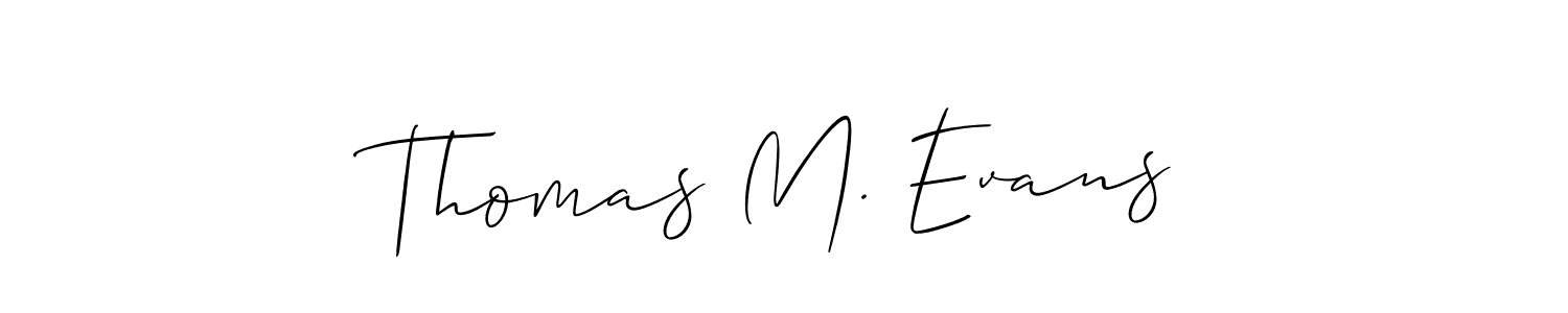 Create a beautiful signature design for name Thomas M. Evans. With this signature (Allison_Script) fonts, you can make a handwritten signature for free. Thomas M. Evans signature style 2 images and pictures png