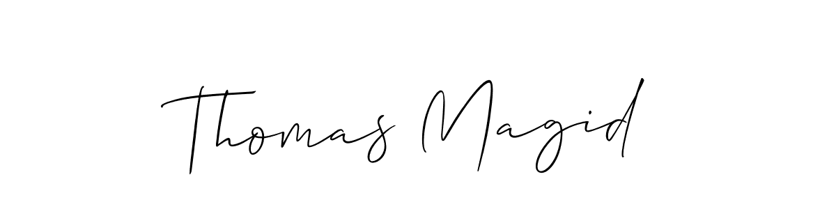 if you are searching for the best signature style for your name Thomas Magid. so please give up your signature search. here we have designed multiple signature styles  using Allison_Script. Thomas Magid signature style 2 images and pictures png