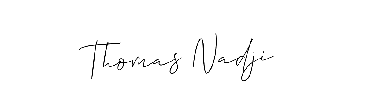 Use a signature maker to create a handwritten signature online. With this signature software, you can design (Allison_Script) your own signature for name Thomas Nadji. Thomas Nadji signature style 2 images and pictures png