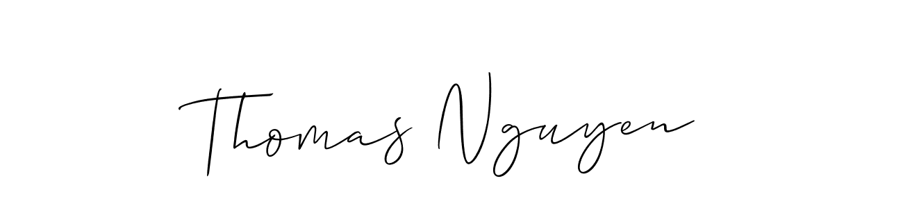 if you are searching for the best signature style for your name Thomas Nguyen. so please give up your signature search. here we have designed multiple signature styles  using Allison_Script. Thomas Nguyen signature style 2 images and pictures png