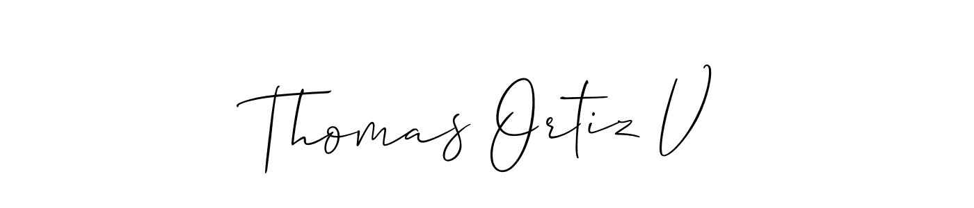 The best way (Allison_Script) to make a short signature is to pick only two or three words in your name. The name Thomas Ortiz V include a total of six letters. For converting this name. Thomas Ortiz V signature style 2 images and pictures png