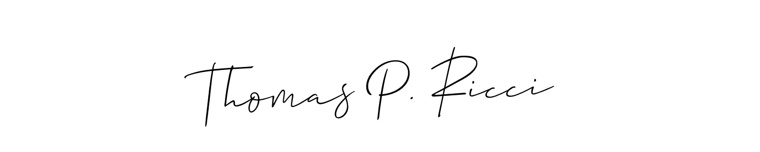 Allison_Script is a professional signature style that is perfect for those who want to add a touch of class to their signature. It is also a great choice for those who want to make their signature more unique. Get Thomas P. Ricci name to fancy signature for free. Thomas P. Ricci signature style 2 images and pictures png
