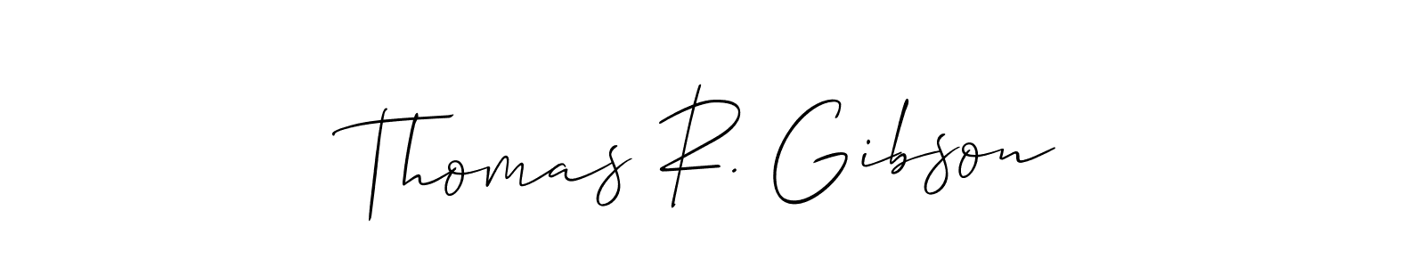 Create a beautiful signature design for name Thomas R. Gibson. With this signature (Allison_Script) fonts, you can make a handwritten signature for free. Thomas R. Gibson signature style 2 images and pictures png