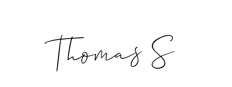 Allison_Script is a professional signature style that is perfect for those who want to add a touch of class to their signature. It is also a great choice for those who want to make their signature more unique. Get Thomas S name to fancy signature for free. Thomas S signature style 2 images and pictures png