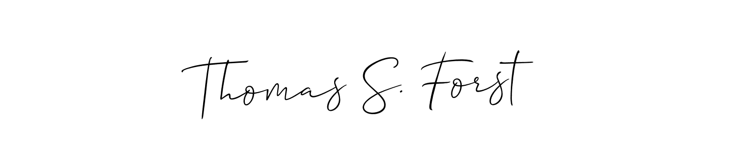 Make a beautiful signature design for name Thomas S. Forst. With this signature (Allison_Script) style, you can create a handwritten signature for free. Thomas S. Forst signature style 2 images and pictures png