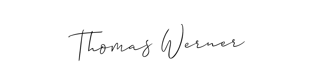 Thomas Werner stylish signature style. Best Handwritten Sign (Allison_Script) for my name. Handwritten Signature Collection Ideas for my name Thomas Werner. Thomas Werner signature style 2 images and pictures png