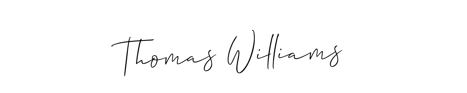 The best way (Allison_Script) to make a short signature is to pick only two or three words in your name. The name Thomas Williams include a total of six letters. For converting this name. Thomas Williams signature style 2 images and pictures png